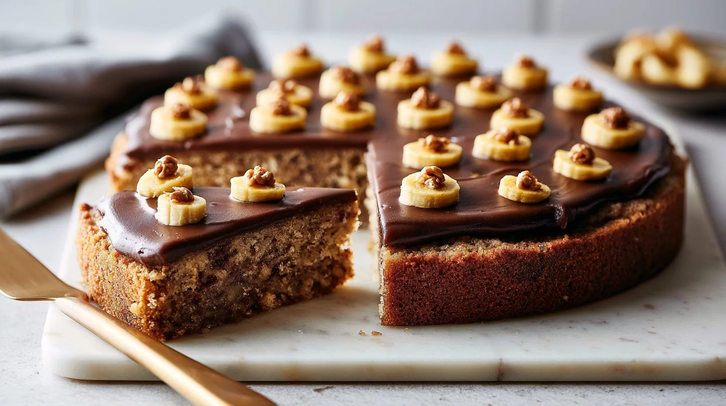 Brown Butter Banana Cake with Chocolate Fudge Frosting