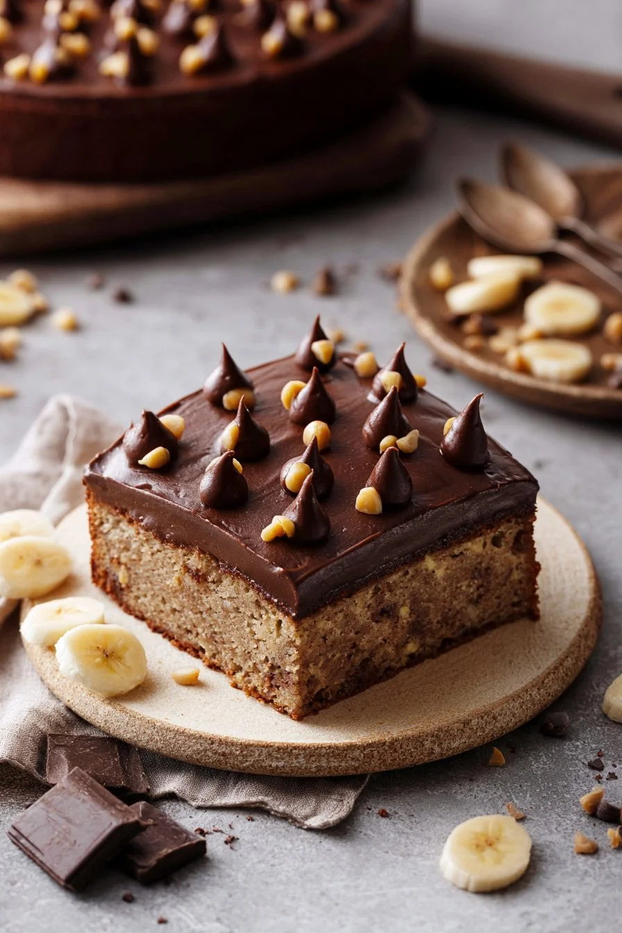 Brown Butter Banana Cake with Chocolate Fudge Frosting