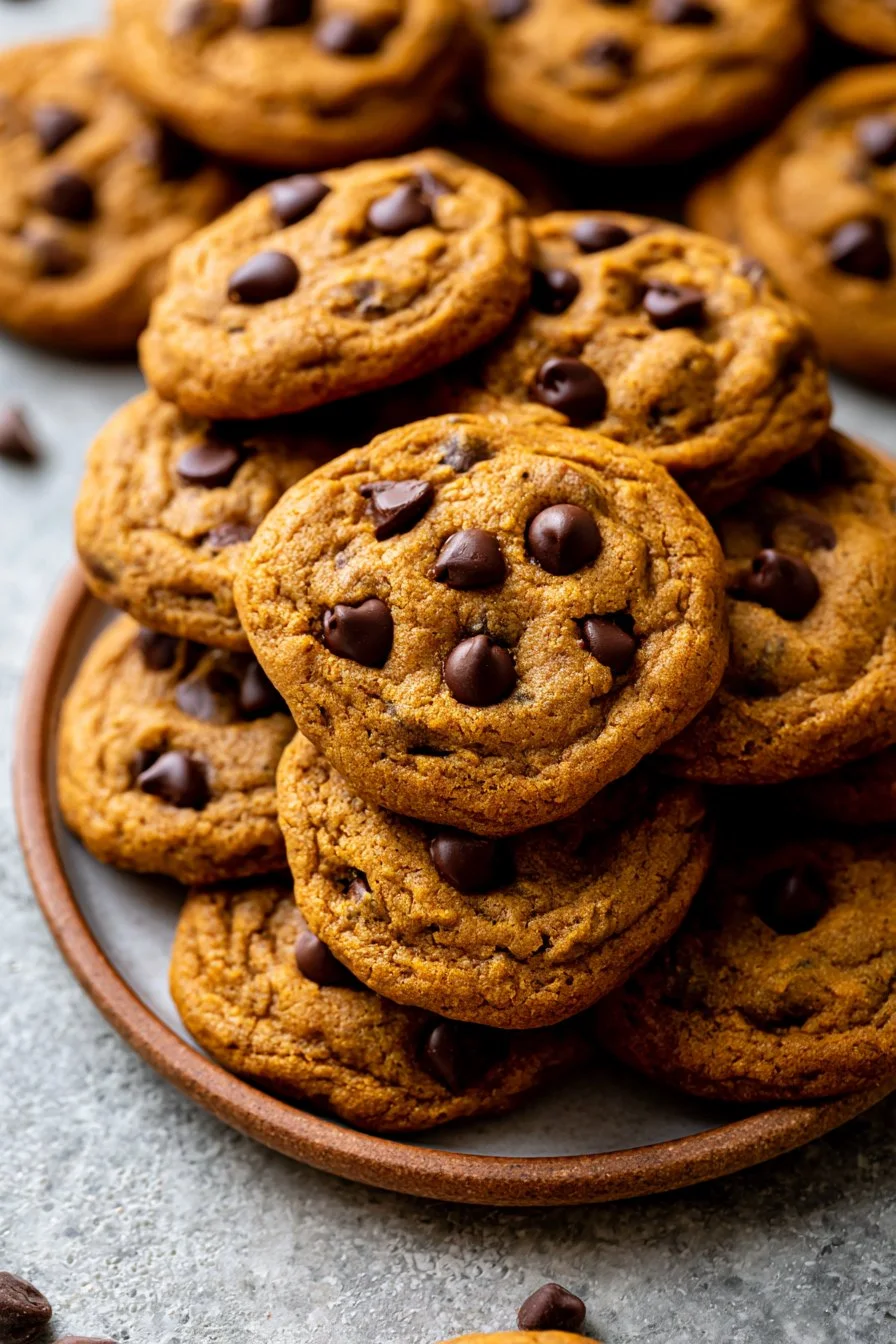 Chewy Pumpkin Chocolate Chip Cookies