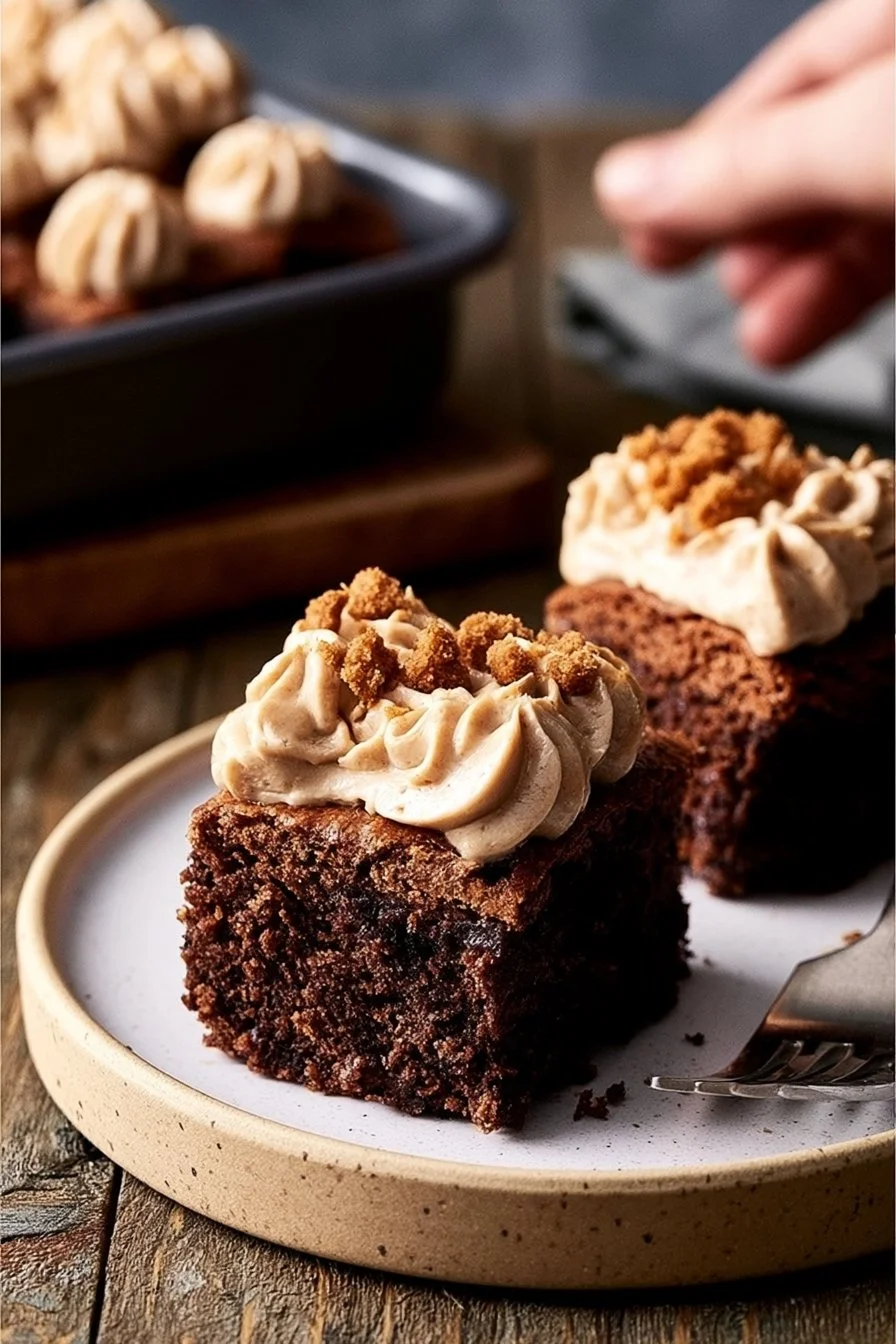 Cookie Butter Brownies with Cream Cheese Frosting