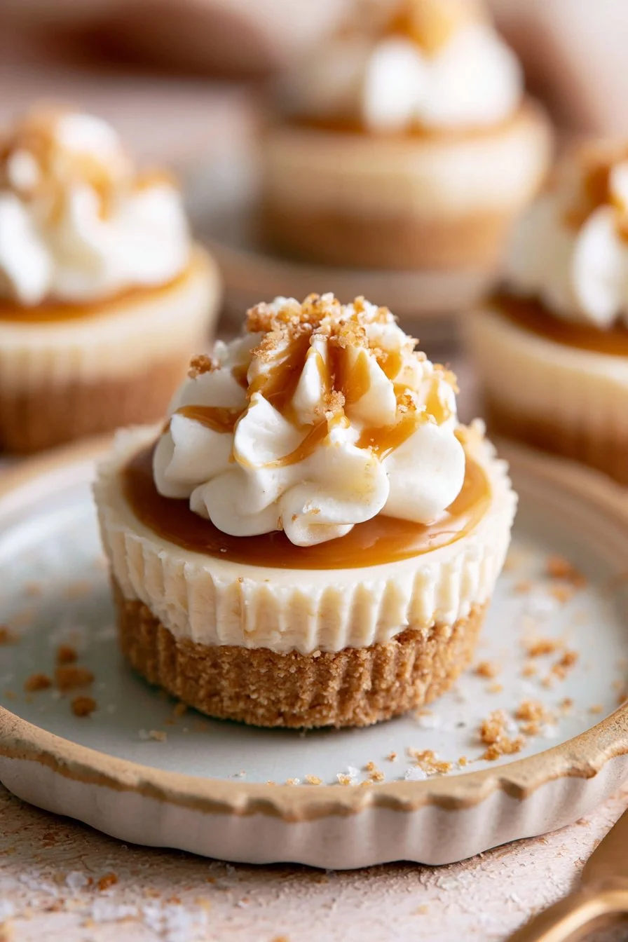 No Bake Salted Caramel Cheesecake Cups
