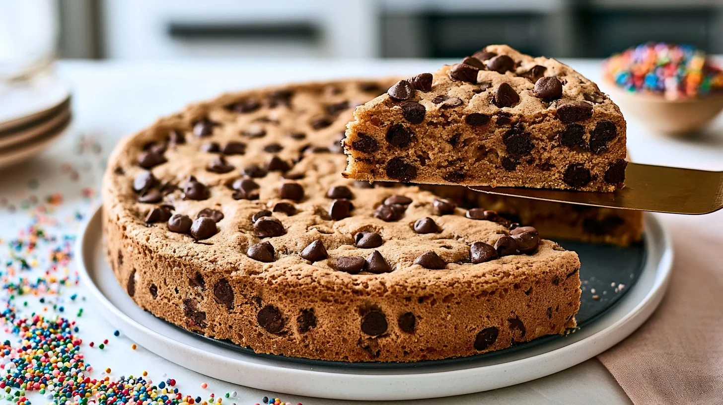 Giant Chocolate Chip Cookie Cake