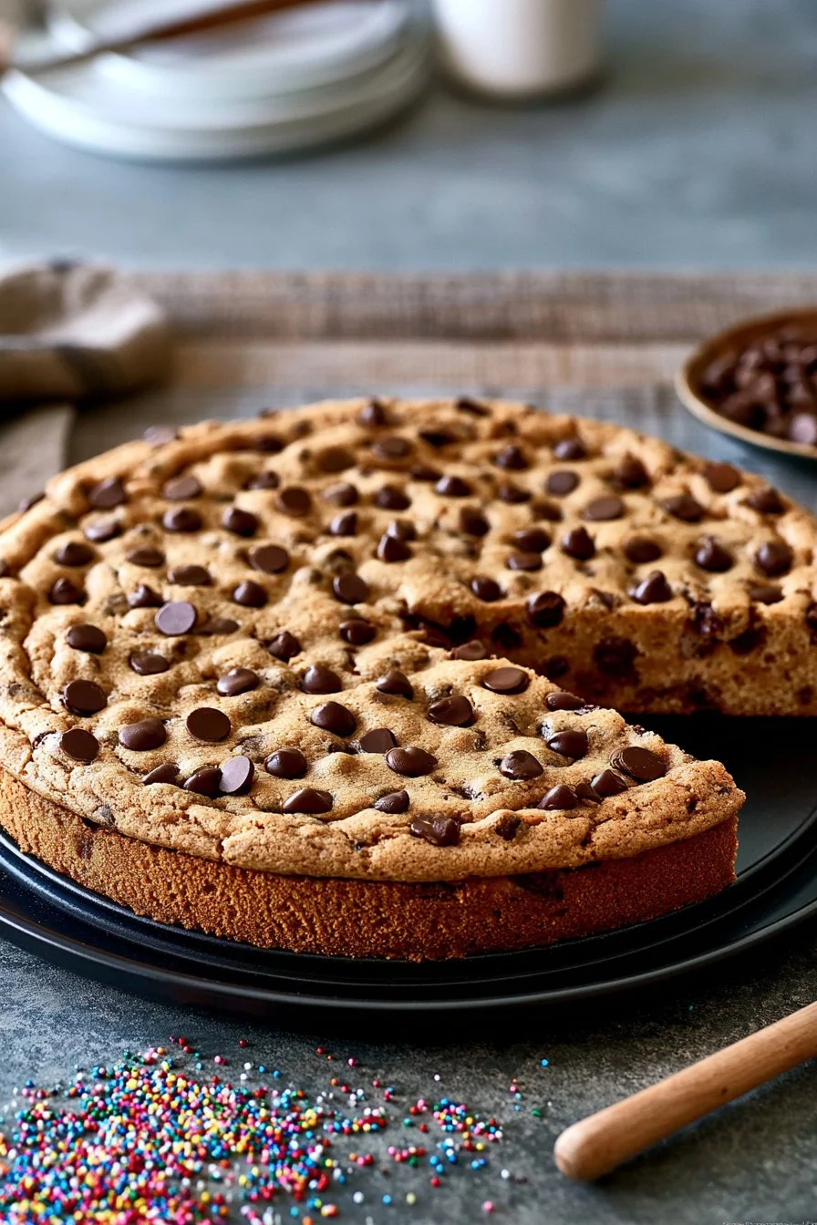Giant Chocolate Chip Cookie Cake