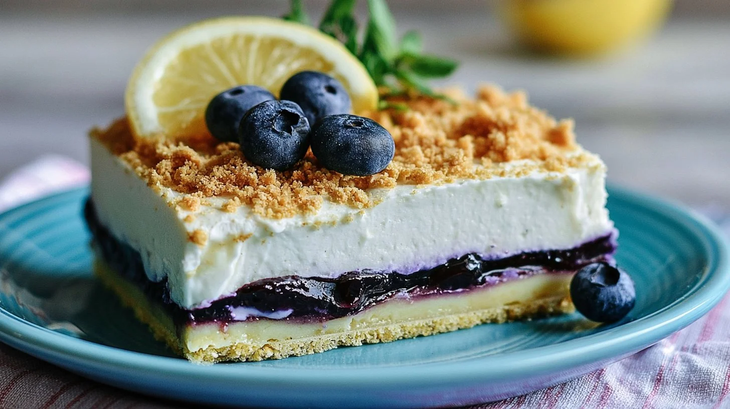 No Bake Lemon Blueberry Dessert