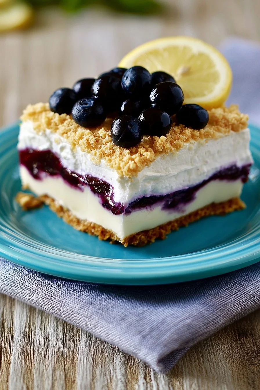 No Bake Lemon Blueberry Dessert