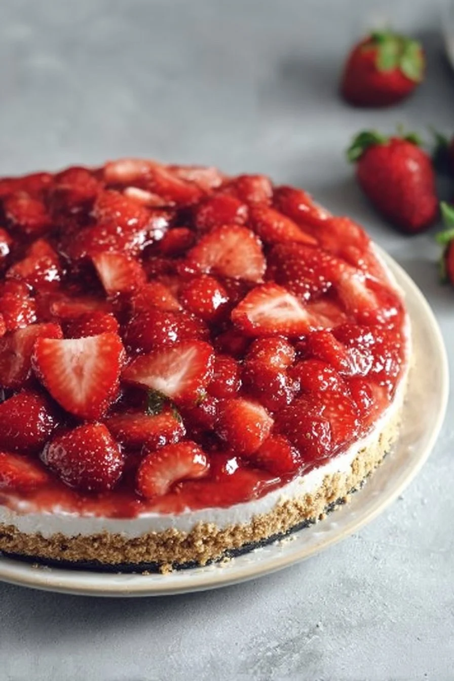 NO-BAKE STRAWBERRY CHEESECAKE PIE