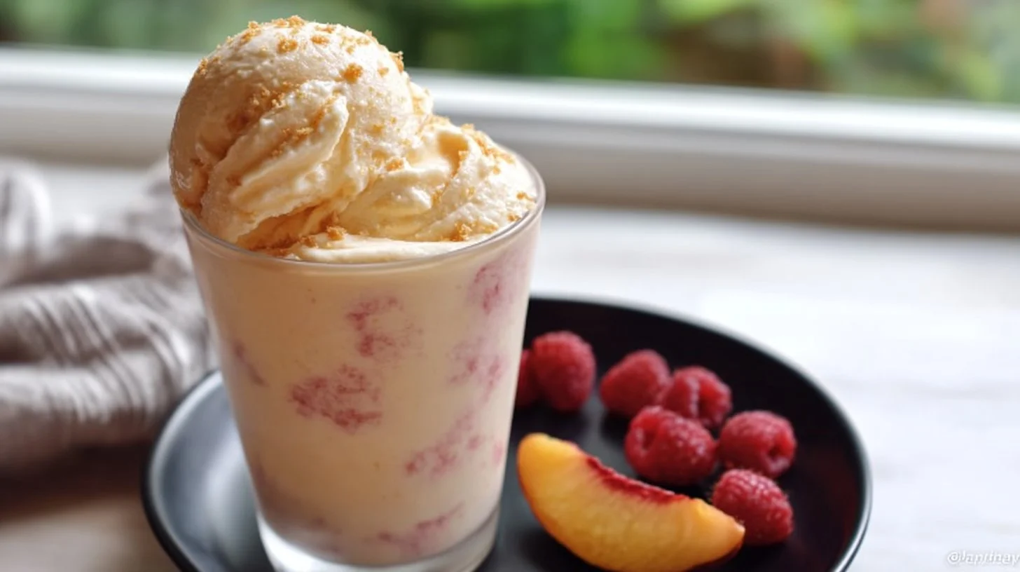 Delicious Raspberry Cheesecake Shake in a glass with fresh raspberries and whipped cream