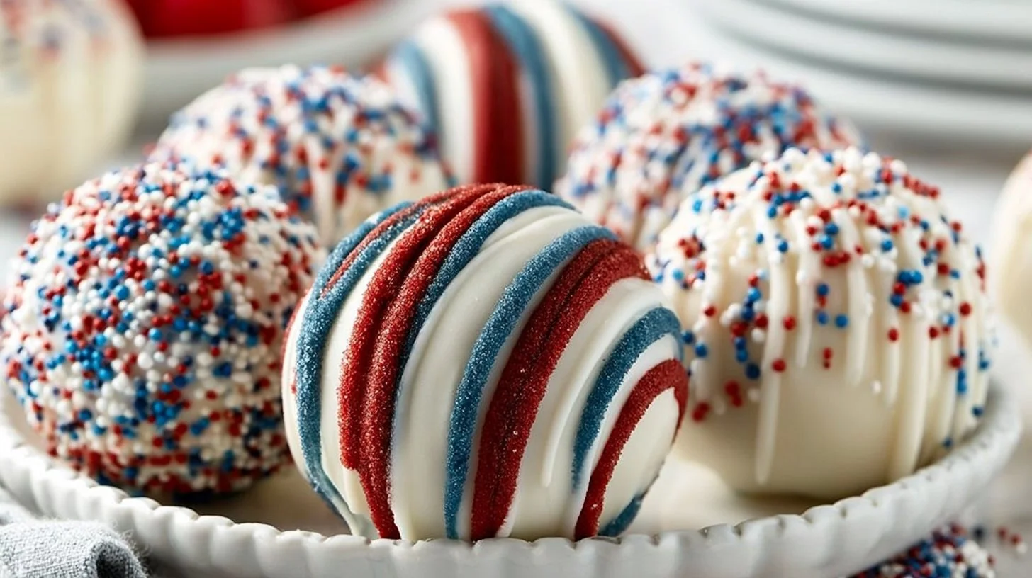 Red, White, and Blue Cake Balls
