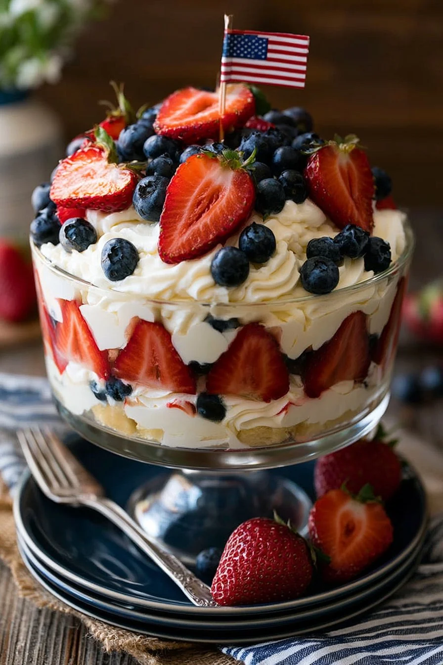 Red White and Blue Trifle