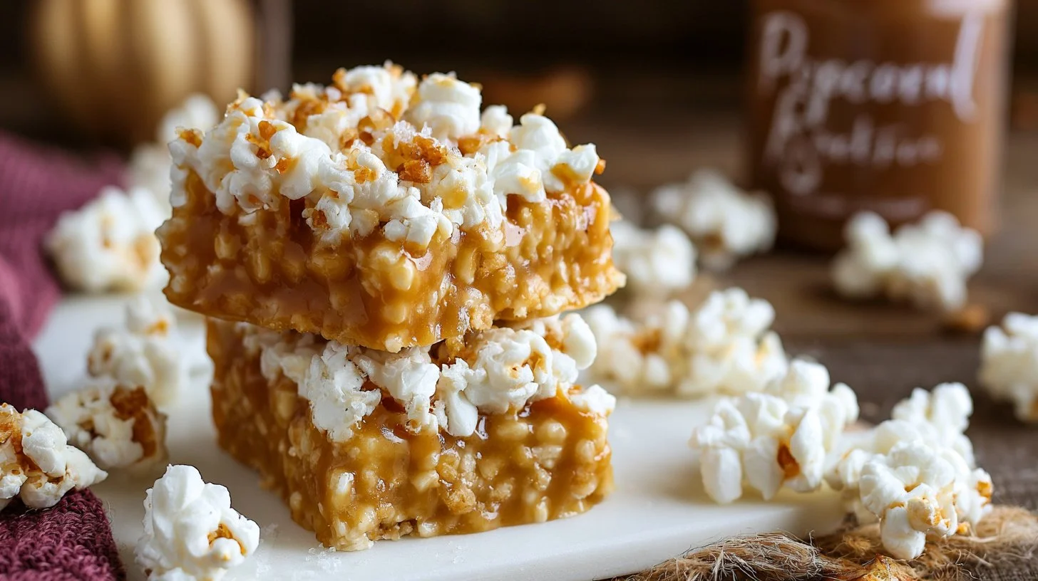 Salted Caramel Popcorn Bars