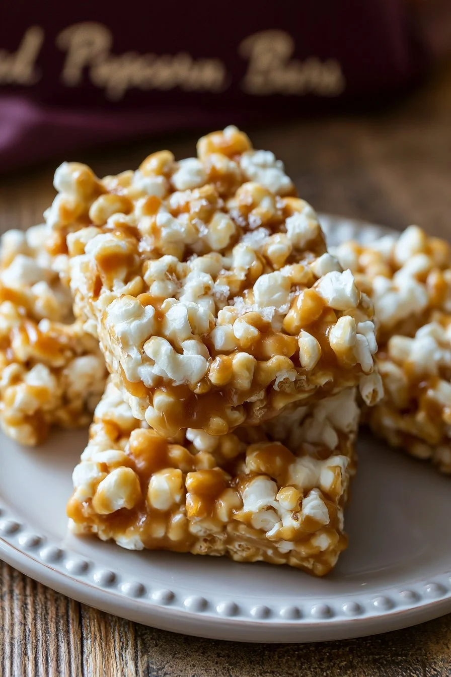 Salted Caramel Popcorn Bars