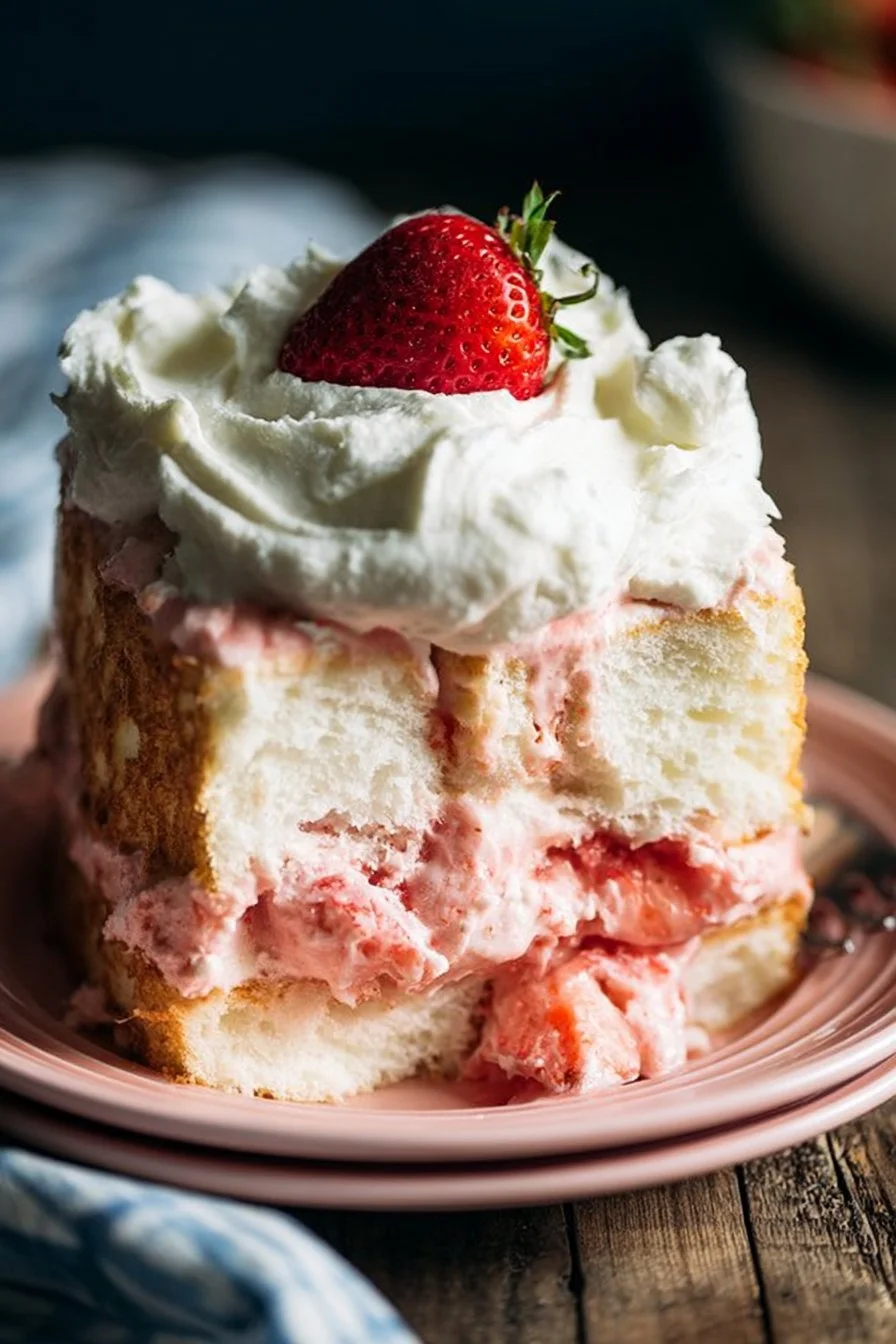 Strawberry Angel Food Cake