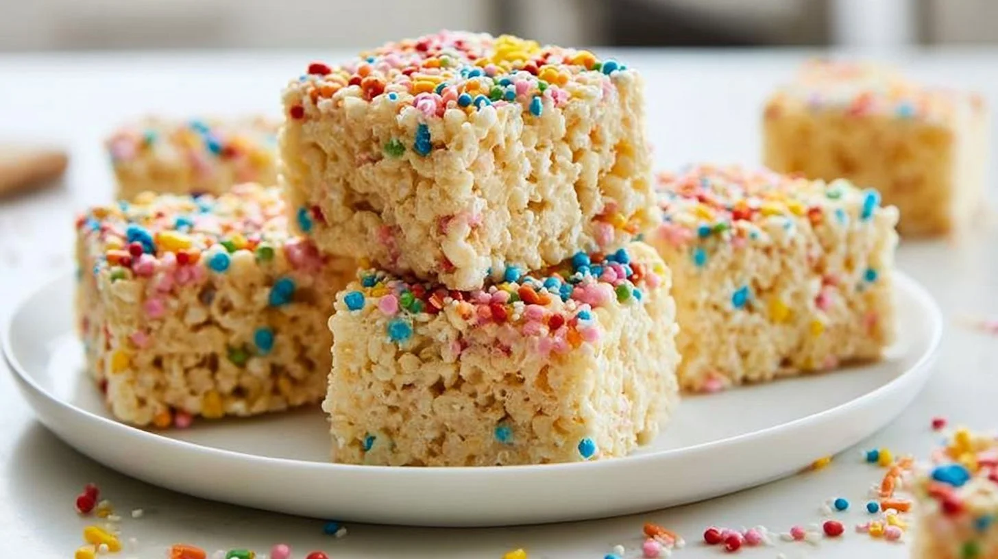 Cake Batter Rice Krispie Treats