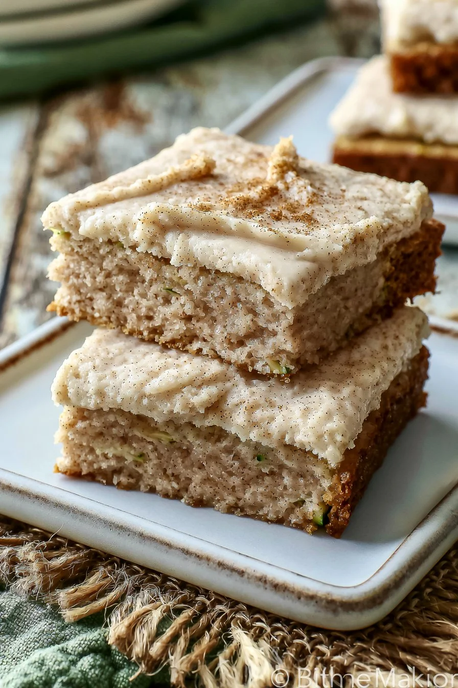 Cinnamon Frosted Zucchini Bars