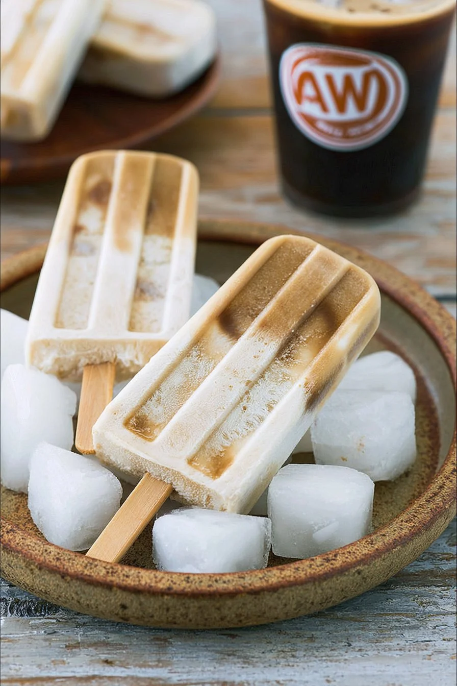 AW Root Beer Float Popsicles