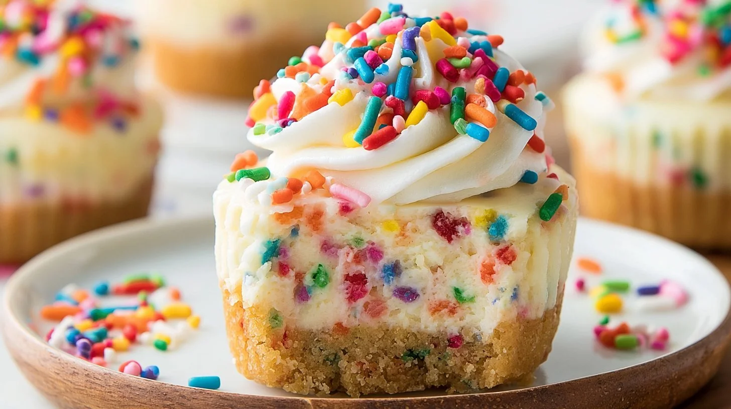 Mini Funfetti Cheesecakes