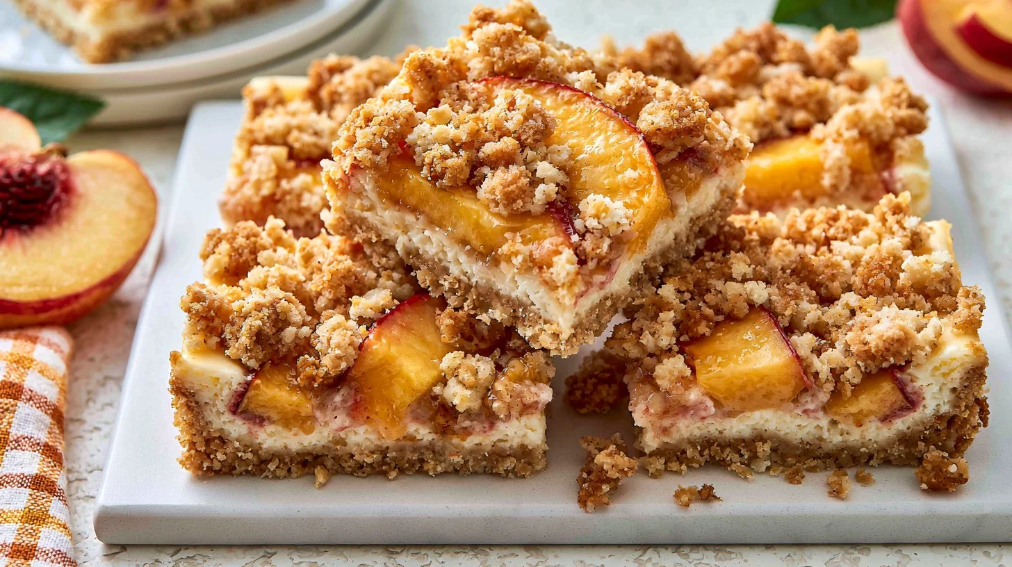 Peach Cobbler Cheesecake Bars: Easy Creamy Dessert – Summer Treat