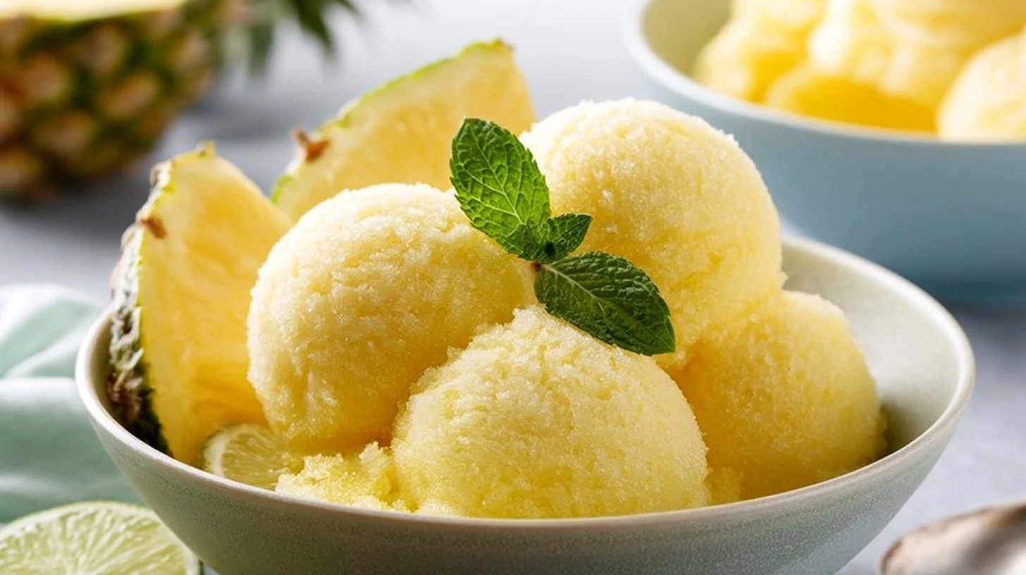 Refreshing 3 Ingredient Pineapple Sorbet for Summer Fun