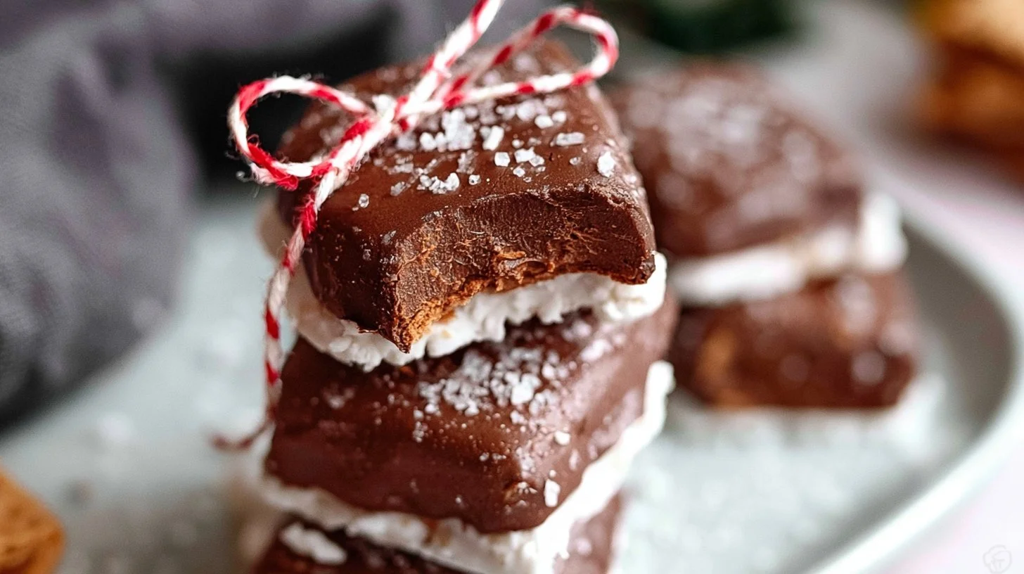 Crunchy salted chocolate graham bites homemade snack recipe