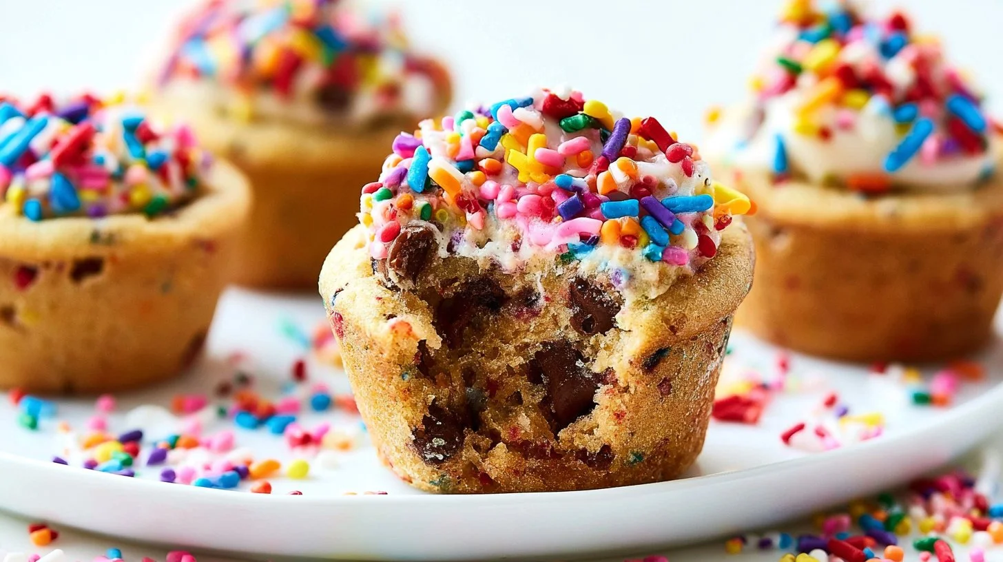 Sprinkle Chocolate Chip Cookie Cups