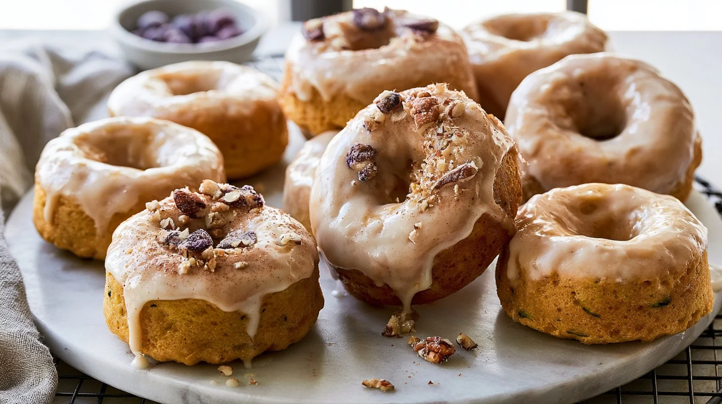 Zucchini Doughnuts with Cinnamon Maple Glaze