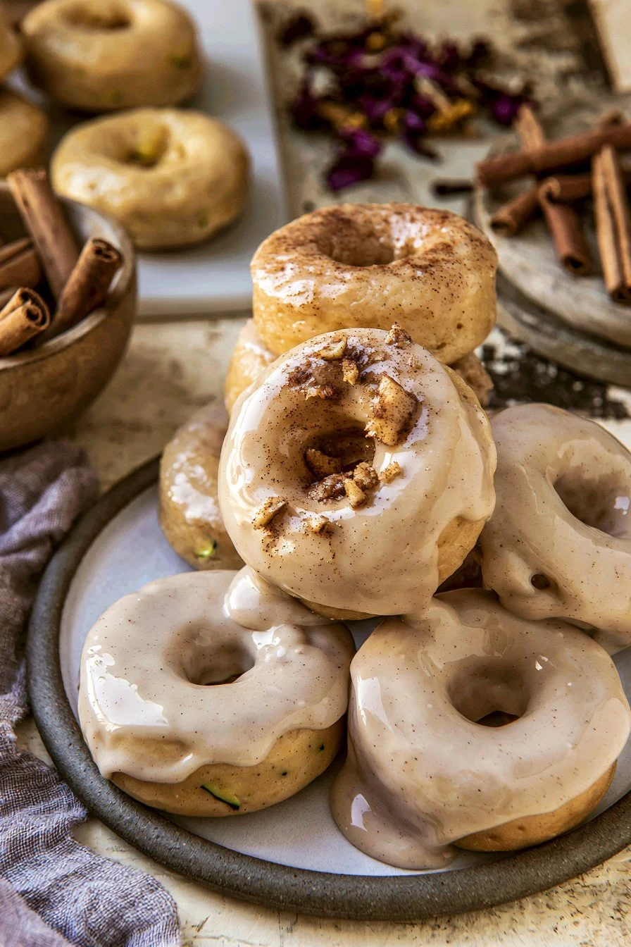 Zucchini Doughnuts with Cinnamon Maple Glaze